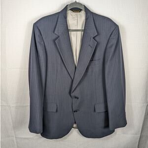 Johnny Carson 42R Gray Pinstripe Blazer Men Tailored in USA Union Made for Belk